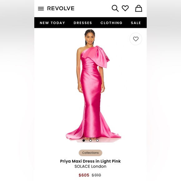 Solace London One-Shoulder Satin Maxi Dress in Light Pink - Picture 2 of 7